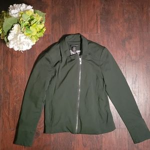 Grace Elements Hunter Dark Green Full Zipper Jacket, Size 6